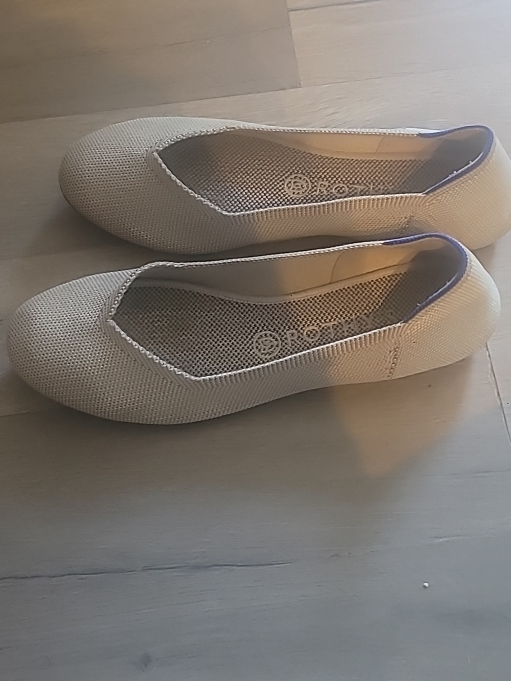 Rothy's The Flat Women's Slip-on Ballet Knit Shoes Size 9 Light Grey - Picture 2 of 5